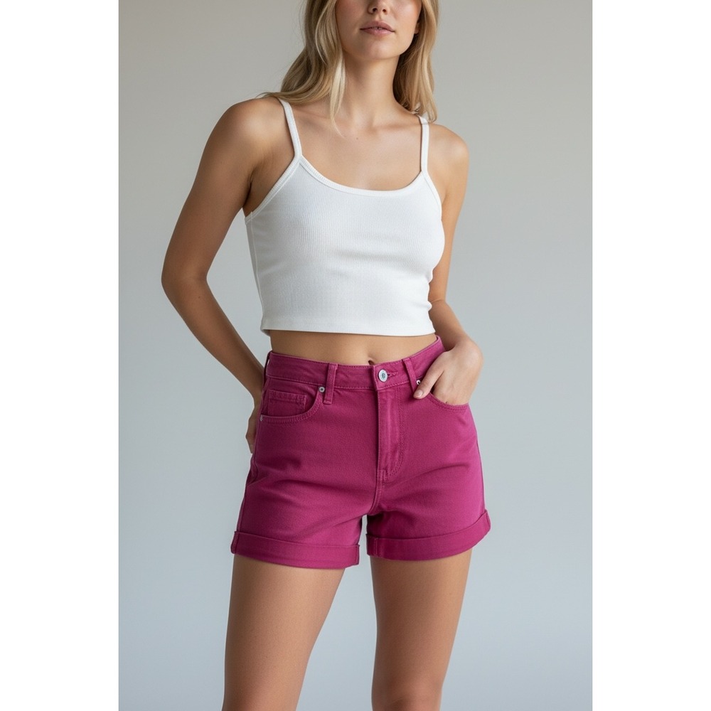 NEW Wild Fable Women's Size 2/26 Magenta Pink High Rise Mom Shorts